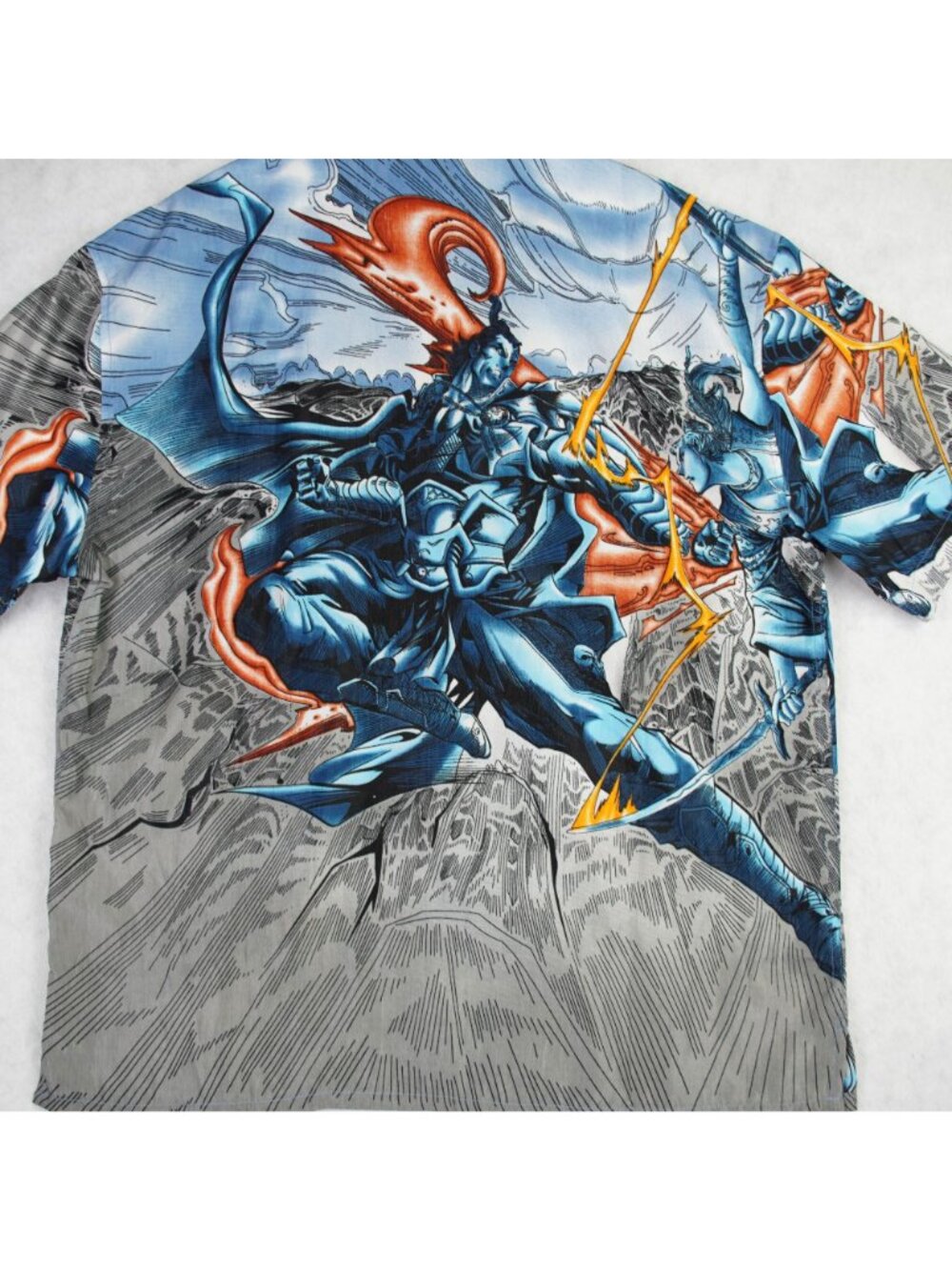Vintage Claudio Nucci Anime Samurai Warrior Graphic Button Down Shirt Mens Sz XL - Picture 4 of 10